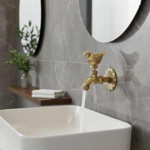 Robinet de jardin de salle de bains en laiton Antique, robinet mural de jardin d&rsquo;enfants, robinet d&rsquo;eau froide Animal, robinet de lavabo