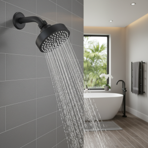 1 pièce d’installations de salle de bains, remplacement de robinet noir de 4 pouces, salle de bains exquise et compacte, belle décoration de pomme de douche 1 pièce d’installations de salle de bains, remplacement de robinet noir de 4 pouces, salle de bains exquise et compacte, belle décoration de pomme de douche