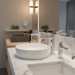 Robinet de lavabo chromé, robinet d&rsquo;évier de lavage, robinets de lavabo de salle de bains noirs, mélangeur d&rsquo;eau chaude et froide blanche, mélangeur d&rsquo;évier de lavabo