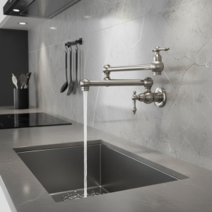 Robinet de Lavabo Mural Rotatif à un Trou, Accessoire de Cuisine à Eau Froide