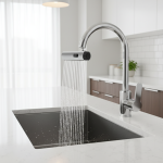 Robinet de cuisine cascade sortie anti-éclaboussures universel 360 °   Barboteur rotatif, 3 Modes, Extension de buse de robinet d&rsquo;eau multifonctionnelle