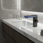 Robinet de lavabo de salle de bains à affichage numérique, LED intelligent, lavabo de comptoir en laiton, mélangeur d&rsquo;eau chaude et froide, robinet de lavabo d&rsquo;évier