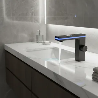 Robinet de lavabo de salle de bains à affichage numérique