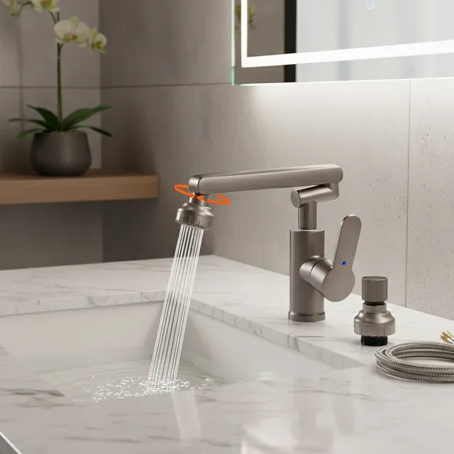 Robinet de lavabo de salle de bain universel avec tuyau…