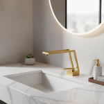 Mélangeur d&rsquo;eau froide et chaude à poignée unique, robinet d&rsquo;évier créatif creux monté sur le pont, salle de bains, vanité nordique, robinet d&rsquo;évier grue