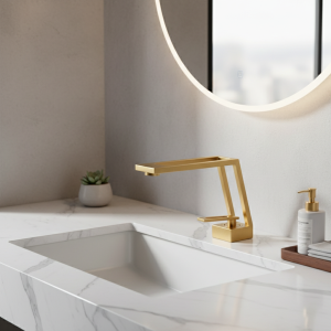 Mélangeur d’eau froide et chaude à poignée unique, robinet d’évier créatif creux monté sur le pont, salle de bains, vanité nordique, robinet d’évier grue Mélangeur d’eau froide et chaude à poignée unique, robinet d’évier créatif creux monté sur le pont, salle de bains, vanité nordique, robinet d’évier grue