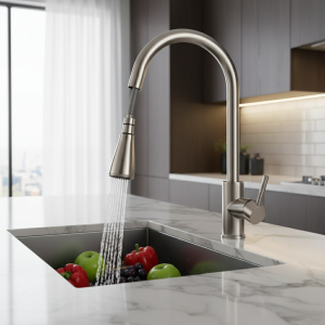 Robinet de cuisine en Nickel brossé, buse extractible Flexible, mitigeur d&rsquo;évier de cuisine, tête de pulvérisation de jet, robinets d&rsquo;eau chaude et froide noirs