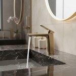 VGX-Robinet d&rsquo;eau chaude et froide en laiton, or brossé HOF/05, robinet de ark carré, robinet d&rsquo;eau chaude et froide moderne