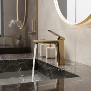 VGX-Robinet d’eau chaude et froide en laiton, or brossé HOF/05, robinet de ark carré, robinet d’eau chaude et froide moderne VGX-Robinet d’eau chaude et froide en laiton, or brossé HOF/05, robinet de ark carré, robinet d’eau chaude et froide moderne