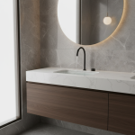 Robinet de lavabo noir, robinet de salle de bains à deux trous, robinet d&rsquo;évier brossé, robinet de lavabo rotatif répandu