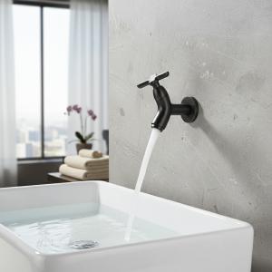 Bassin mural en laiton, bec de jardin extérieur, robinet de piscine, lavage simple, eau froide, HOM Bassin mural en laiton, bec de jardin extérieur, robinet de piscine, lavage simple, eau froide, HOM