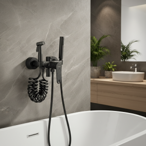 Robinet de douche de salle de bains en laiton, mitigeur mural d&rsquo;eau chaude et froide à double bec pour séparateur de salle de bains, lavabo de douche de bain