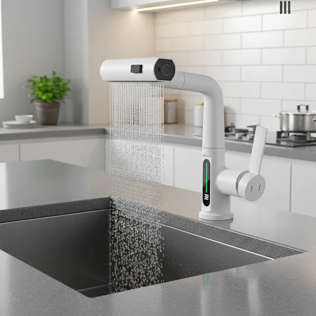 Robinet de cuisine extractible cascade