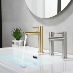 BAOKEMO-Robinet d&rsquo;Eau Froide Simple en Acier Inoxydable 304, Or, Noir, Argent, Document Monté sur le Pont, 1/2 Pouces