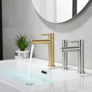 Robinet lavabo monotrou acier inoxydable 304 anticorrosion col haut…