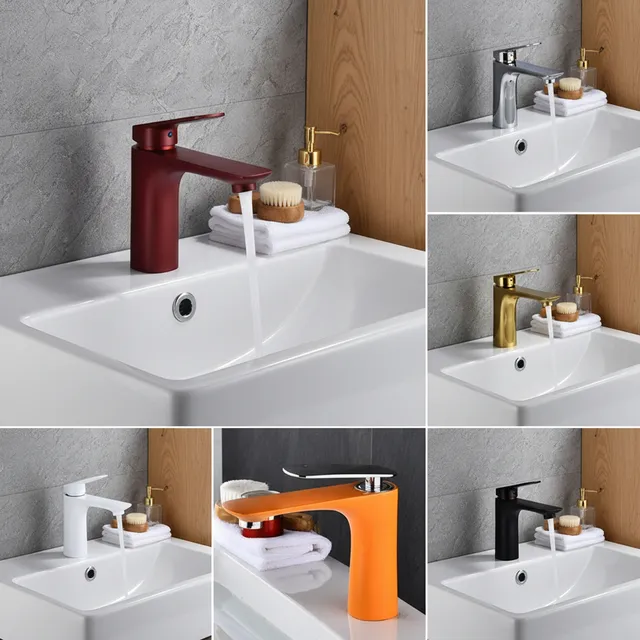 Robinet de bain orange chaud et froid