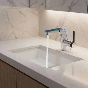 Robinet de lavabo à affichage de la température haut de gamme, lumière LED, pulvérisateur à 2 Modes, mélangeur d&rsquo;évier d&rsquo;eau chaude et froide, robinet de lavage à trou unique pour salle de bains