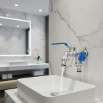 Robinet d&rsquo;irrigation horticole à double poignée, double commande, buse d&rsquo;eau en alliage de Zinc, une entrée et deux sorties, robinet à Double mamelon