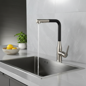 Mélangeur de robinet de lavabo de cuisine, eau froide et chaude, noyau de Valve en céramique avec poignée