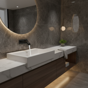 Robinet de lavabo à Induction infrarouge mural noir. Robinet mitigeur d’eau à capteur intelligent de salle de bains d’eau chaude froide. Robinet d’évier sans contact. Robinet de lavabo à Induction infrarouge mural noir. Robinet mitigeur d’eau à capteur intelligent de salle de bains d’eau chaude froide. Robinet d’évier sans contact.