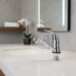 Robinet d&rsquo;eau froide pour évier de cuisine, trou de poignée unique chromé, robinet de bain, montage sur pont, quincaillerie HOBasin, F/05 et ets