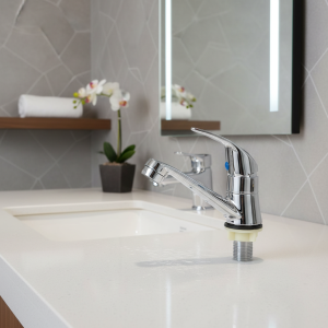 Robinet d&rsquo;eau froide pour évier de cuisine, trou de poignée unique chromé, robinet de bain, montage sur pont, quincaillerie HOBasin, F/05 et ets