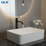 ULA-Lavabo d&rsquo;eau chaude et froide monté sur le pont, robinets de centre commercial, or brossé noir 256, grue de robinet d&rsquo;évier