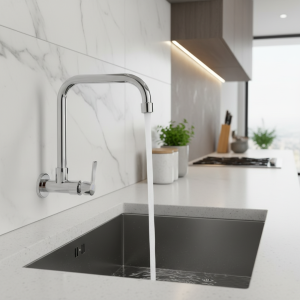 Robinet de cuisine mural pivotant à 360 degrés, robinet d’évier à poignée unique, robinet froid Robinet de cuisine mural pivotant à 360 degrés, robinet d’évier à poignée unique, robinet froid