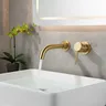 Quyanre robinet de lavabo en or brossé