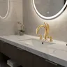 Robinet mitigeur de lavabo en laiton doré – vue 1