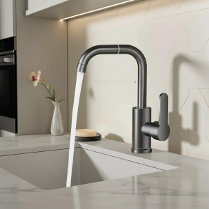 Élégant 360 °   Robinet pivotant : mélange chaud et froid, parfait pour la vanité de salle de bain et l&rsquo;évier de cuisine – Lavage, rinçage avec facilité