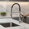 Robinet de cuisine en Nickel brossé à ressort – vue 1