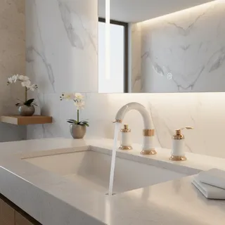Robinet de lavabo en laiton or Rose