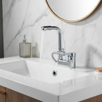 Robinets de lavabo de salle de bains multifonctionnels, robinet d&rsquo;évier chromé, mitigeur chaud et froid domestique monté sur le pont