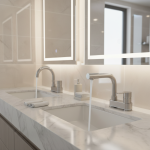 Robinet de lavabo de bain brossé en acier inoxydable 304, robinets mélangeurs d&rsquo;évier, mélangeur d&rsquo;eau chaude et froide, robinets de salle de bains