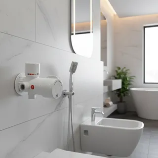 Mitigeur thermostatique mural trois voies blanc ABS corps compact…