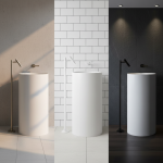 Robinet de ark vertical sur pied, robinet de baignoire, colonne d&rsquo;eau froide et chaude, robinet d&rsquo;évier de centre commercial, poignée unique