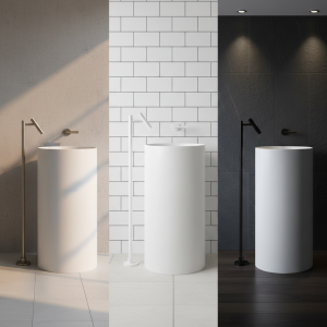 Robinet de ark vertical sur pied, robinet de baignoire, colonne d&rsquo;eau froide et chaude, robinet d&rsquo;évier de centre commercial, poignée unique