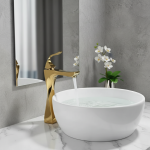 Robinet de salle de bains, lavabo, robinet chromé doré, mitigeur d&rsquo;eau chaude et froide, robinets de salle de bains montés sur le pont, robinets à levier unique