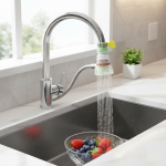 Pulvérisateur à Tuyau Télescopique, Extension à 360 °, Aérateur de Cuisine, Filtre Diffuseur, Buse d&rsquo;T-shirts d&rsquo;Eau, Connecteur de Bain