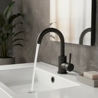 Torayvino noir mat bassin évier pont monté robinet de salle de bain…