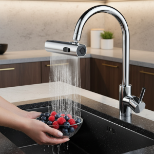 Buse universelle en cuivre avec aérateur à économie d&rsquo;eau, 3 modes de débit d&rsquo;eau, extension de suralimentation de la pression, buse anti-éclaboussures