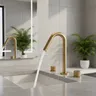 Robinet de lavabo en or brossé