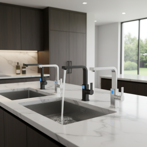 Robinet de lavabo de cuisine domestique avec capteur d&rsquo;éclaboussures, carré chaud et froid, résistant universel, accessoire d&rsquo;évier pour légumes, robinet d&rsquo;eau bon marché pour bain