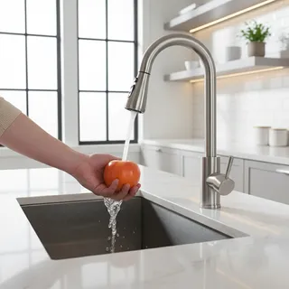 Robinet de cuisine en Nickel brossé