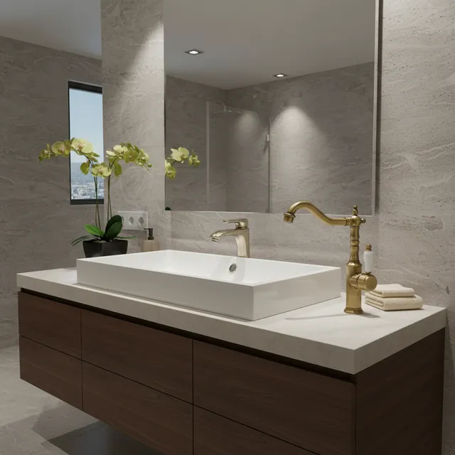 Robinet de lavabo en Bronze Antique