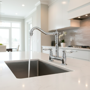 Poignée en céramique de cuisine, style européen, laiton complet, rétro, double trou, deux poignées, accessoires d&rsquo;évier