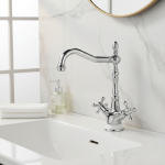 Robinet d&rsquo;évier de salle de bains, bec pivotant à 360 degrés, adapté aux robinets mélangeurs d&rsquo;eau chaude et froide à double poignée de salle de bains et de cuisine