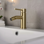 Robinet de Bidet en laiton pour salle de bains en or brossé, mélangeur d&rsquo;eau chaude et froide, Fucet de lavabo