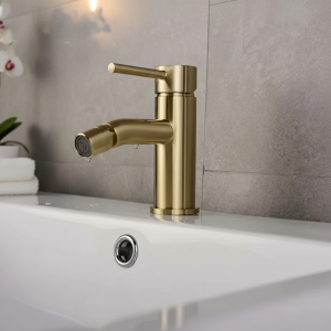 Robinet de Bidet en laiton pour salle de bains en or brossé, mélangeur d’eau chaude et froide, Fucet de lavabo Robinet de Bidet en laiton pour salle de bains en or brossé, mélangeur d’eau chaude et froide, Fucet de lavabo